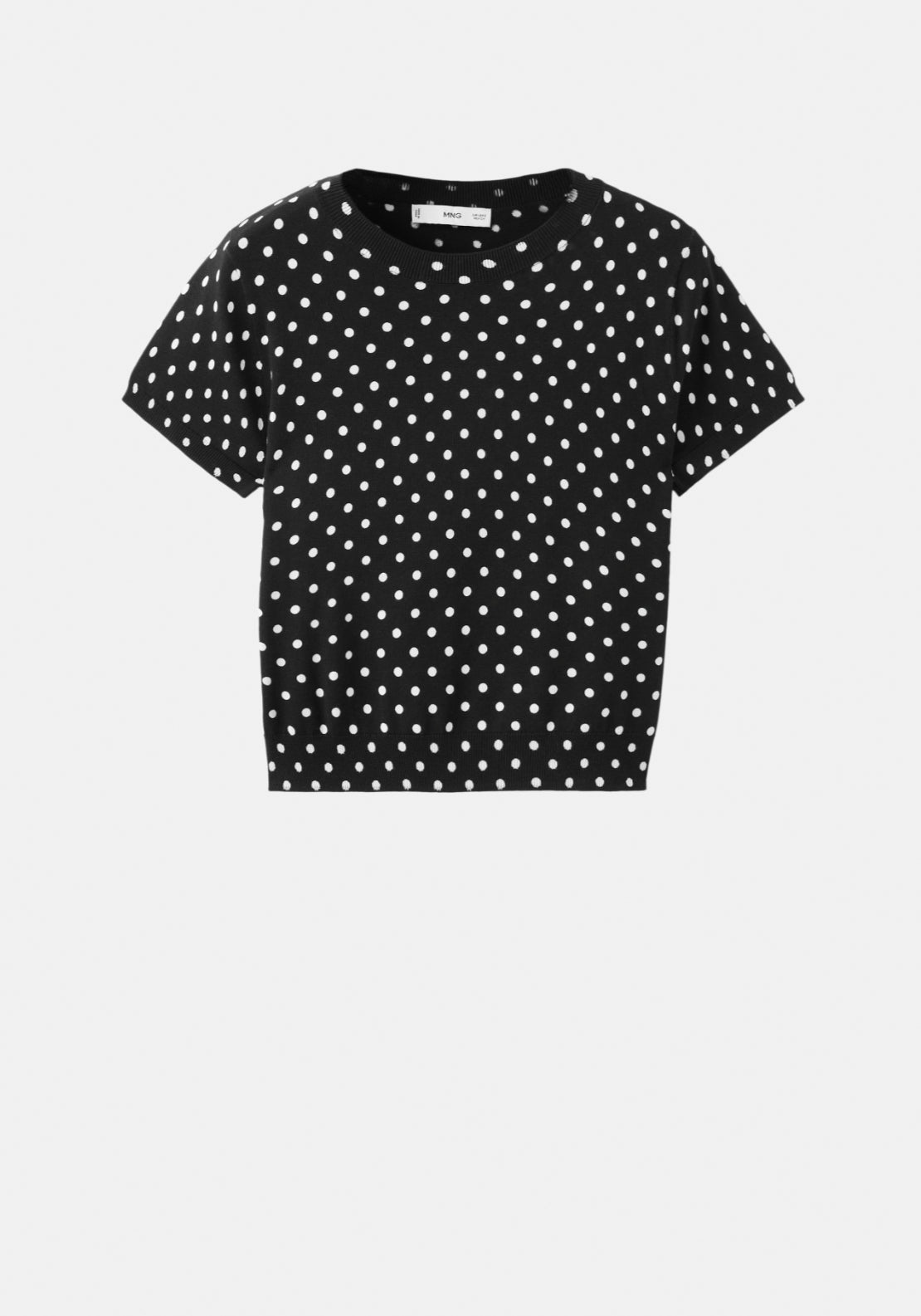 Polka Dot Knitted Sweater - Black