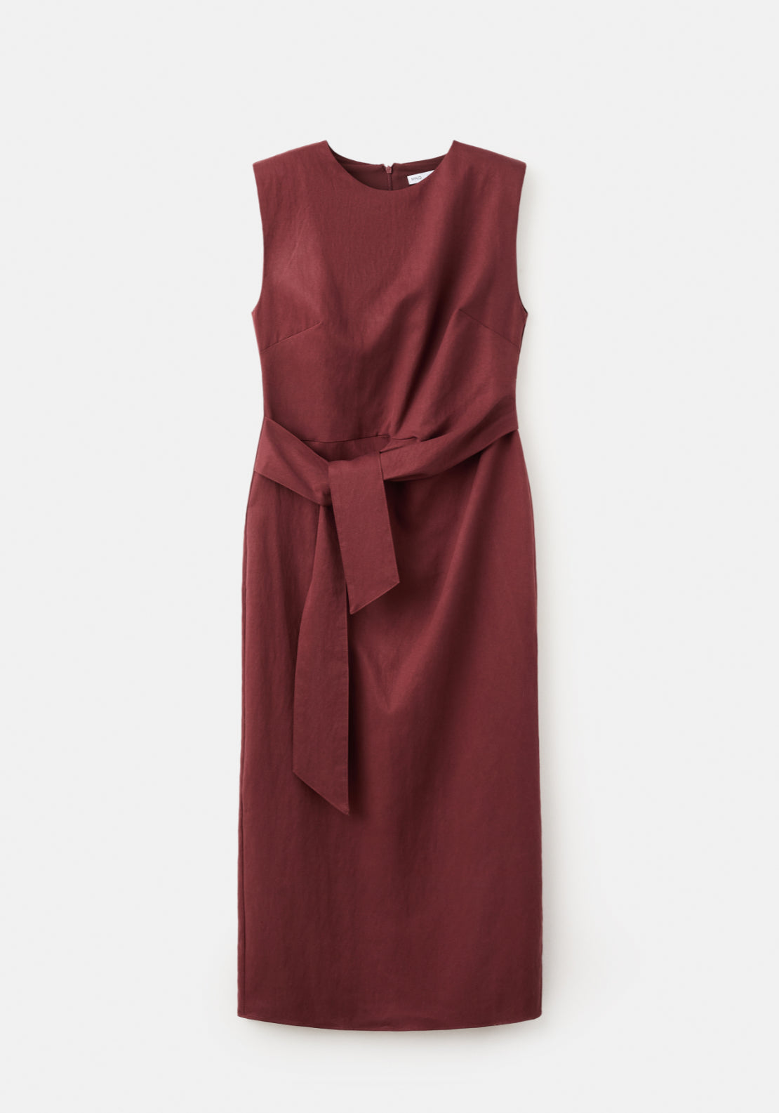 Lyocell Dress With Knot Detail - Burgundy