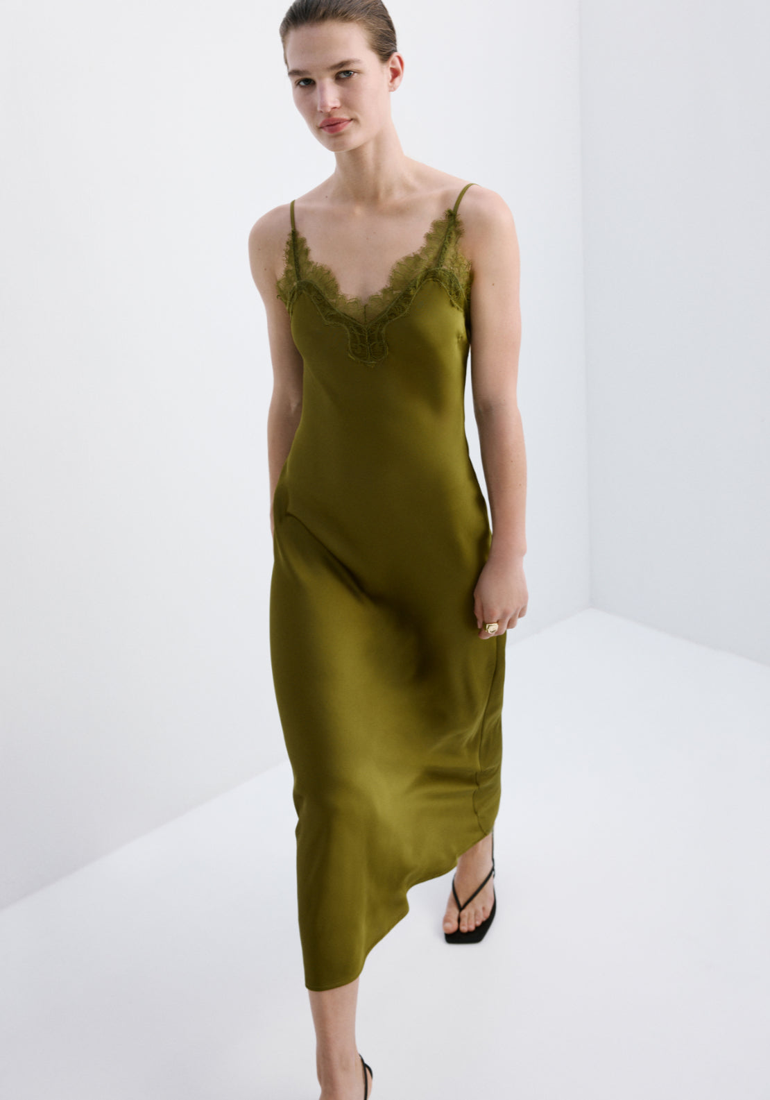 Satin Camisole Dress - Green