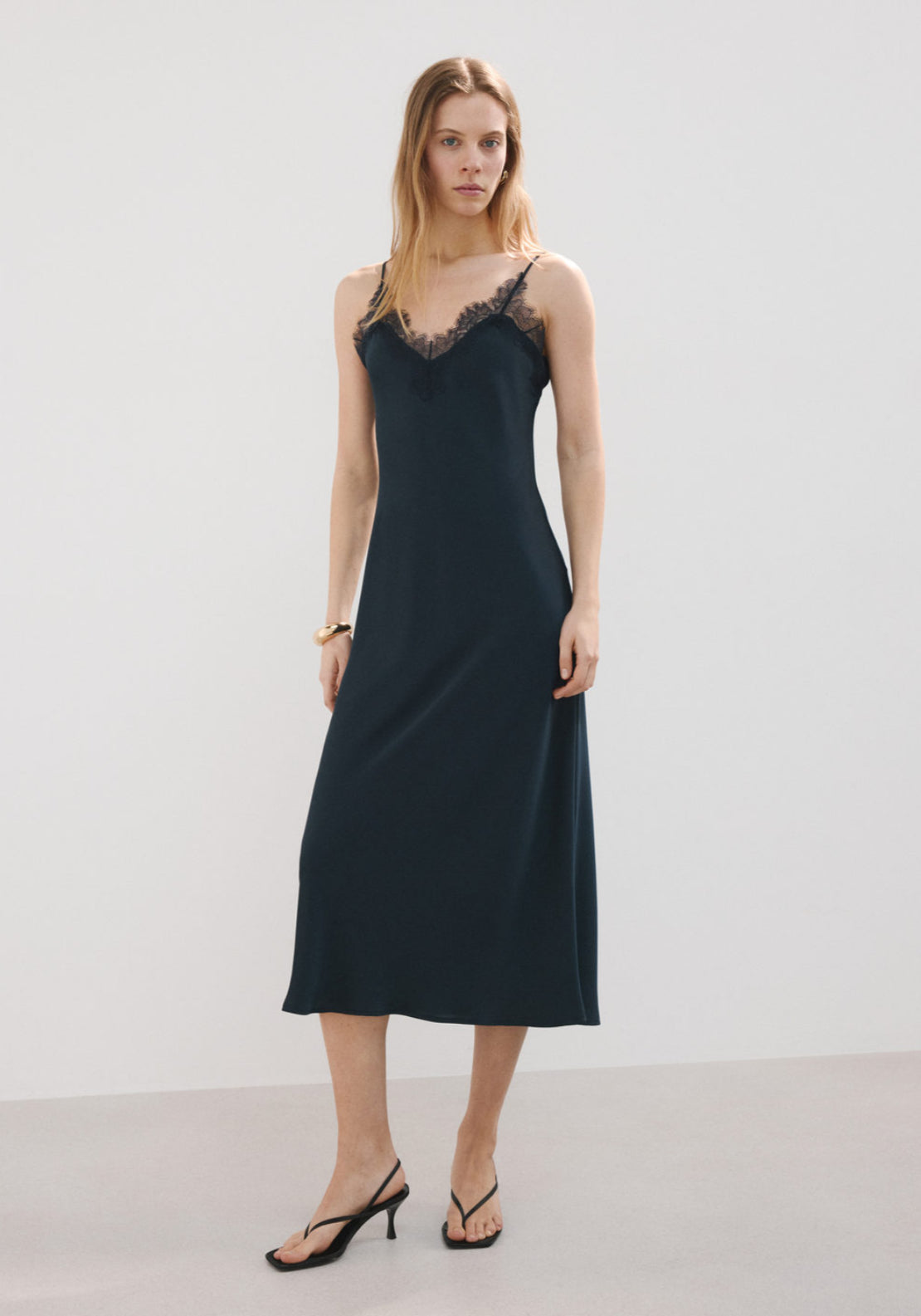 Satin Camisole Dress - Blue