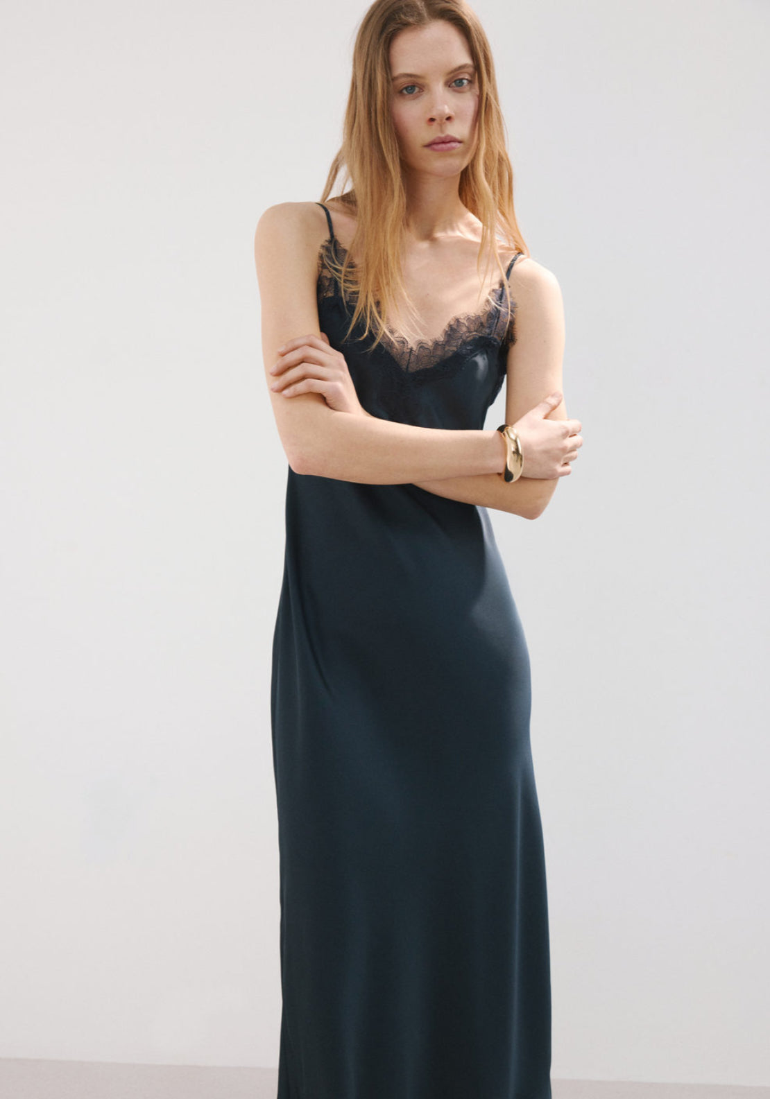 Satin Camisole Dress - Blue