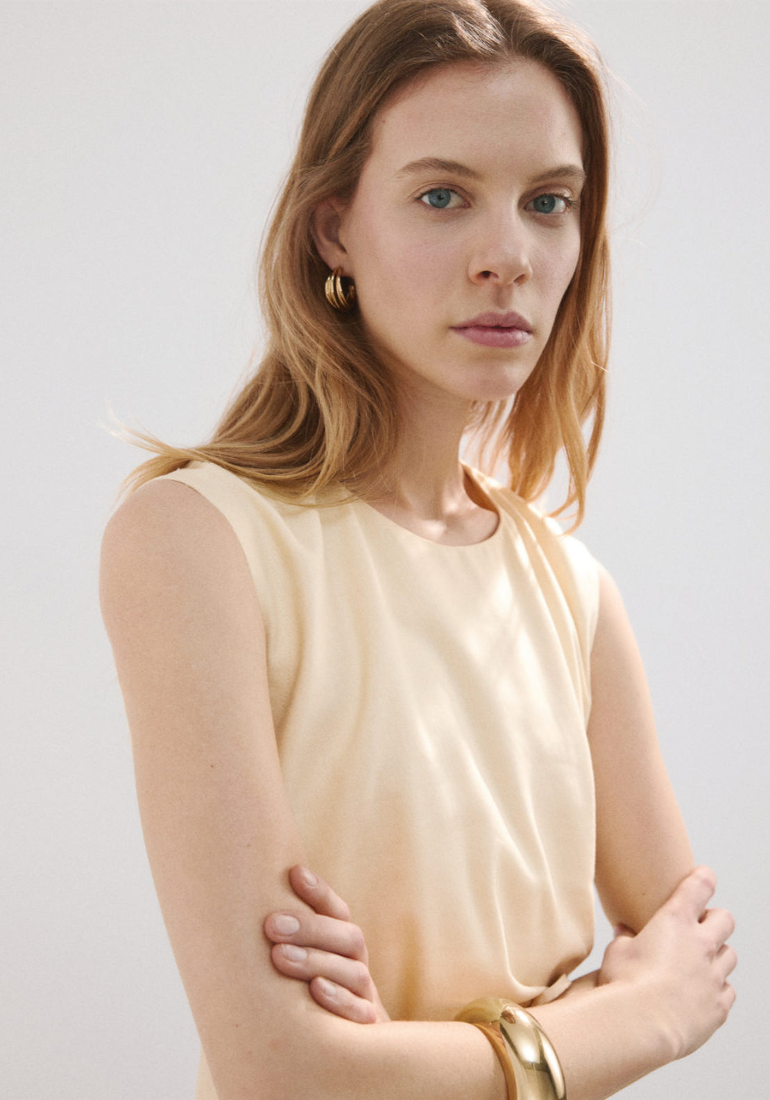 Wrap Midi-Dress With Knot - Yellow