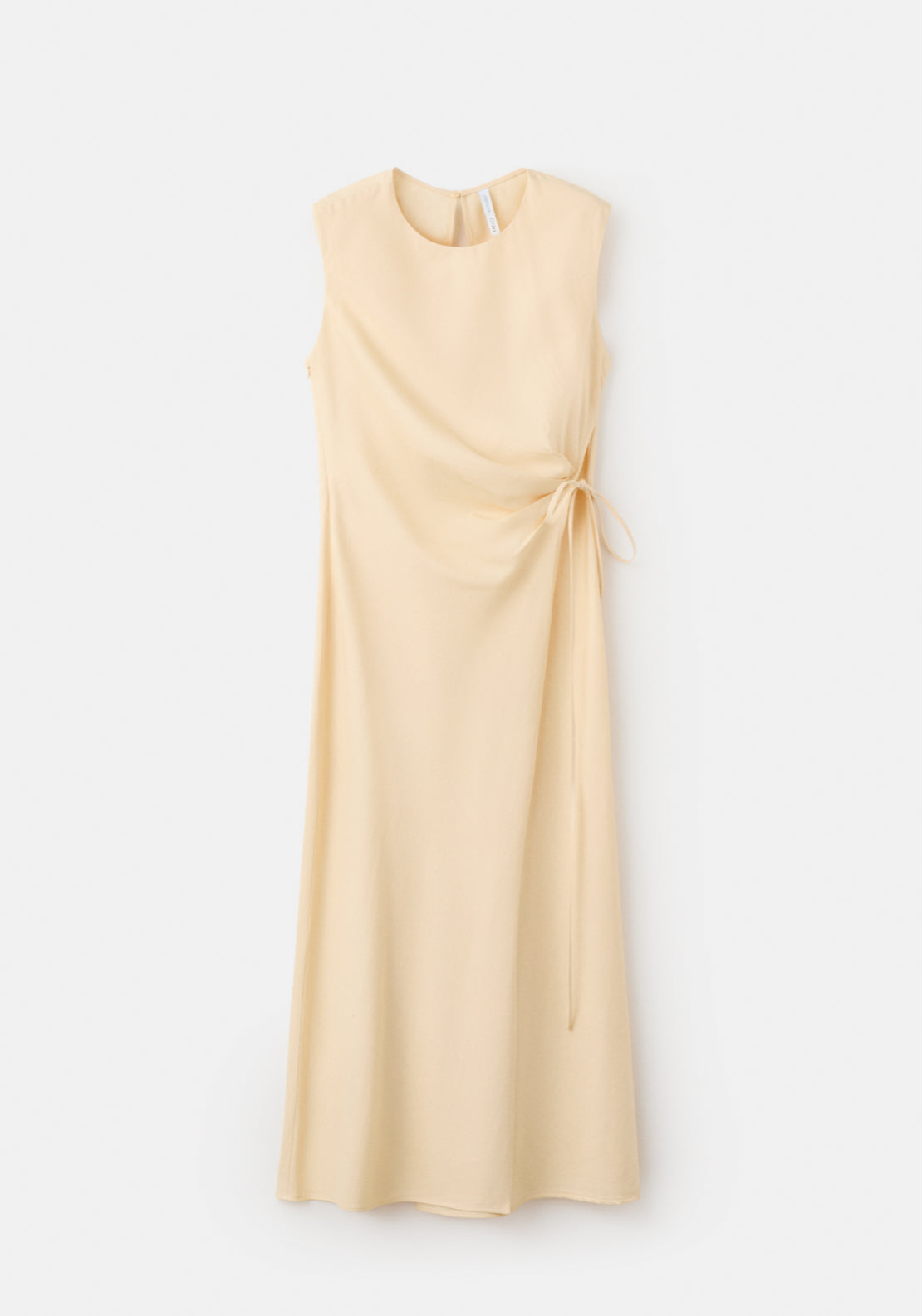 Wrap Midi-Dress With Knot - Yellow