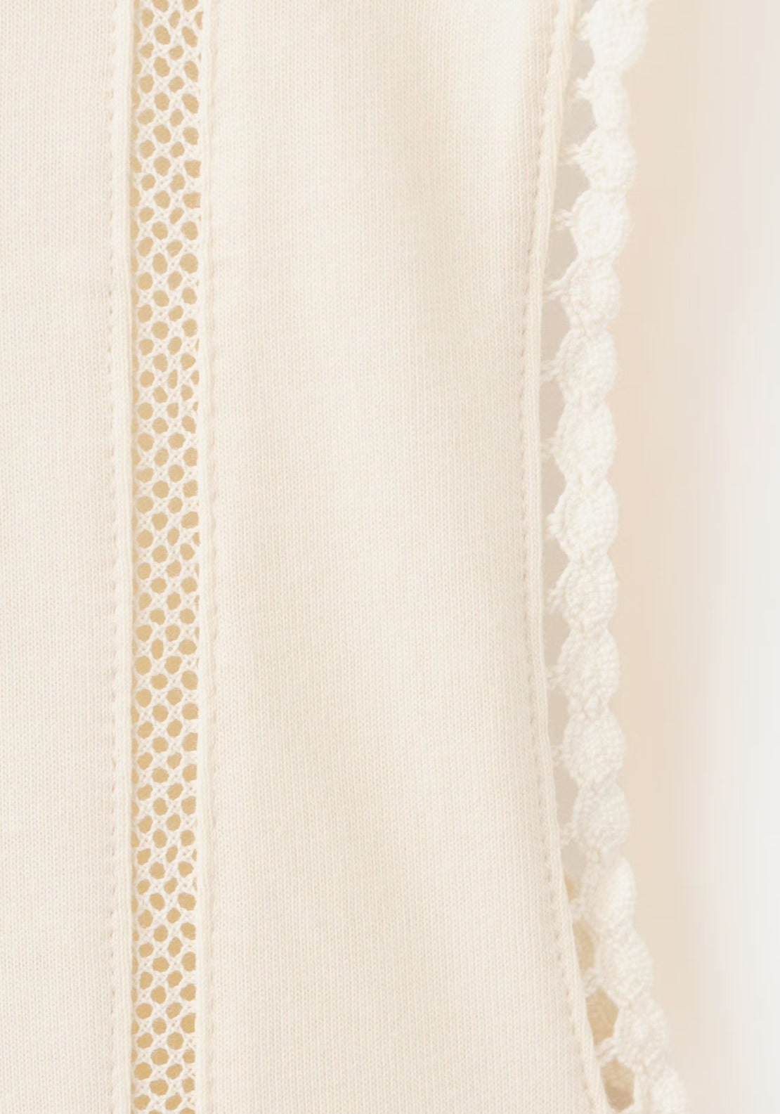 Mango 100% Cotton Marea Embroidered Cutwork Cotton T-Shirt - Cream 10 Shaws Department Stores