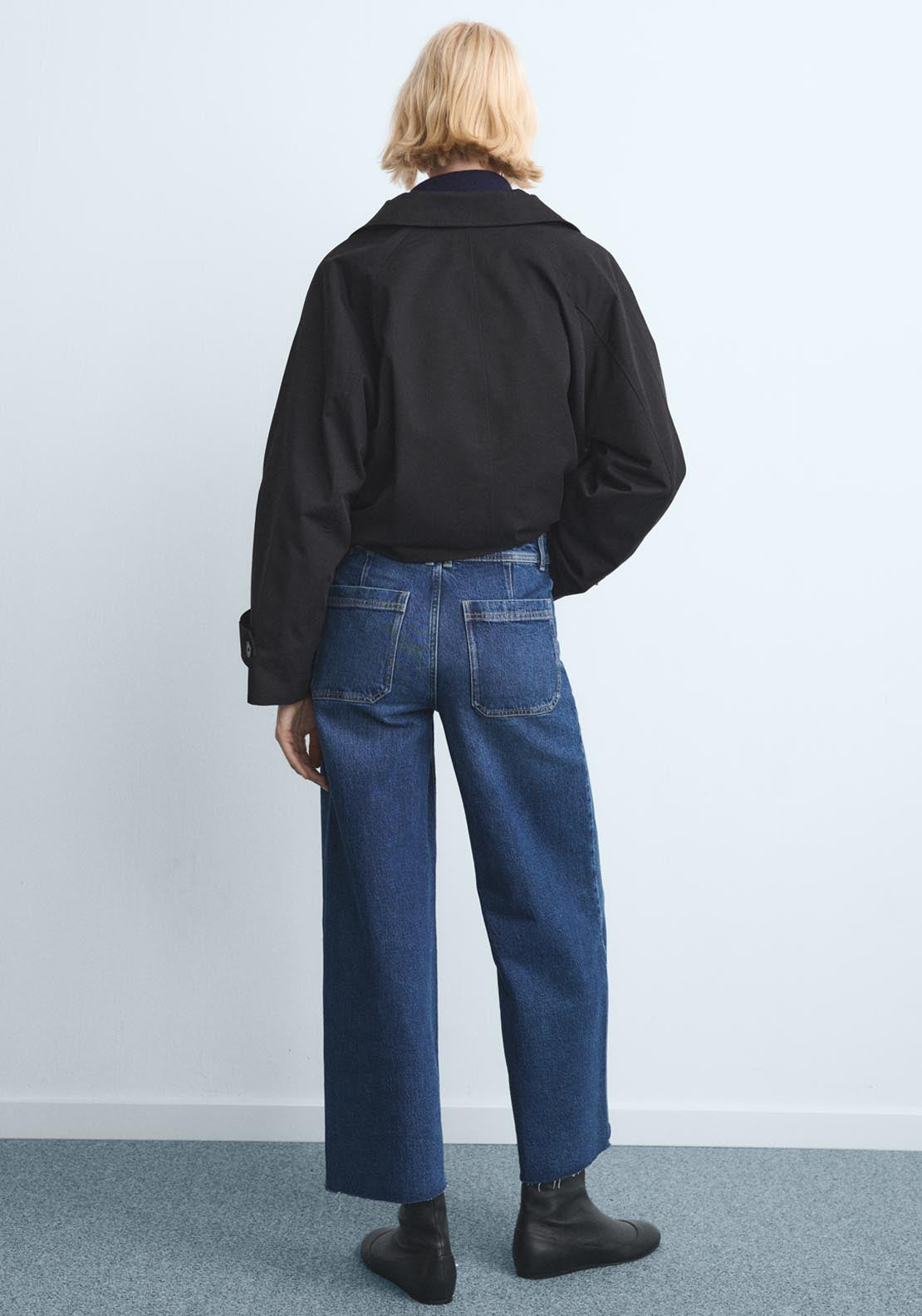 Mango Catherin High Rise Culotte Jeans - Blue 2 Shaws Department Stores