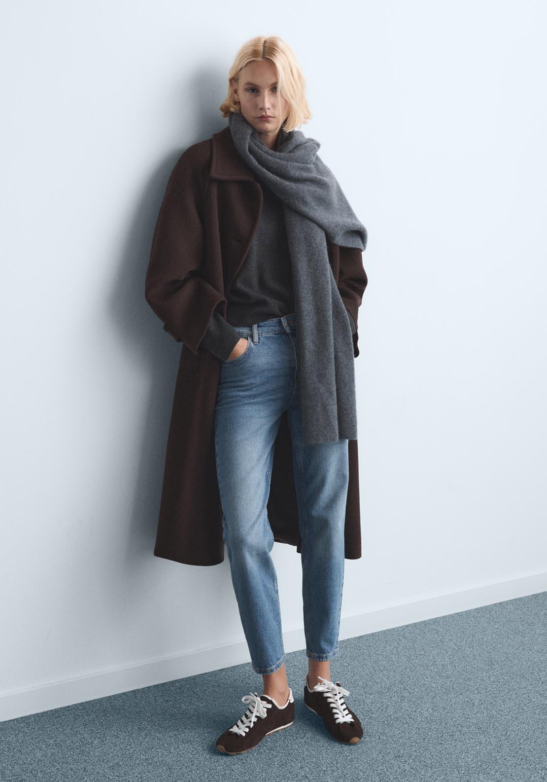 Mango High Rise Comfort Newmom Jeans - Blue 4 Shaws Department Stores