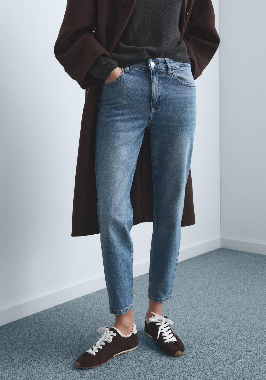Mango High Rise Comfort Newmom Jeans - Blue 1 Shaws Department Stores