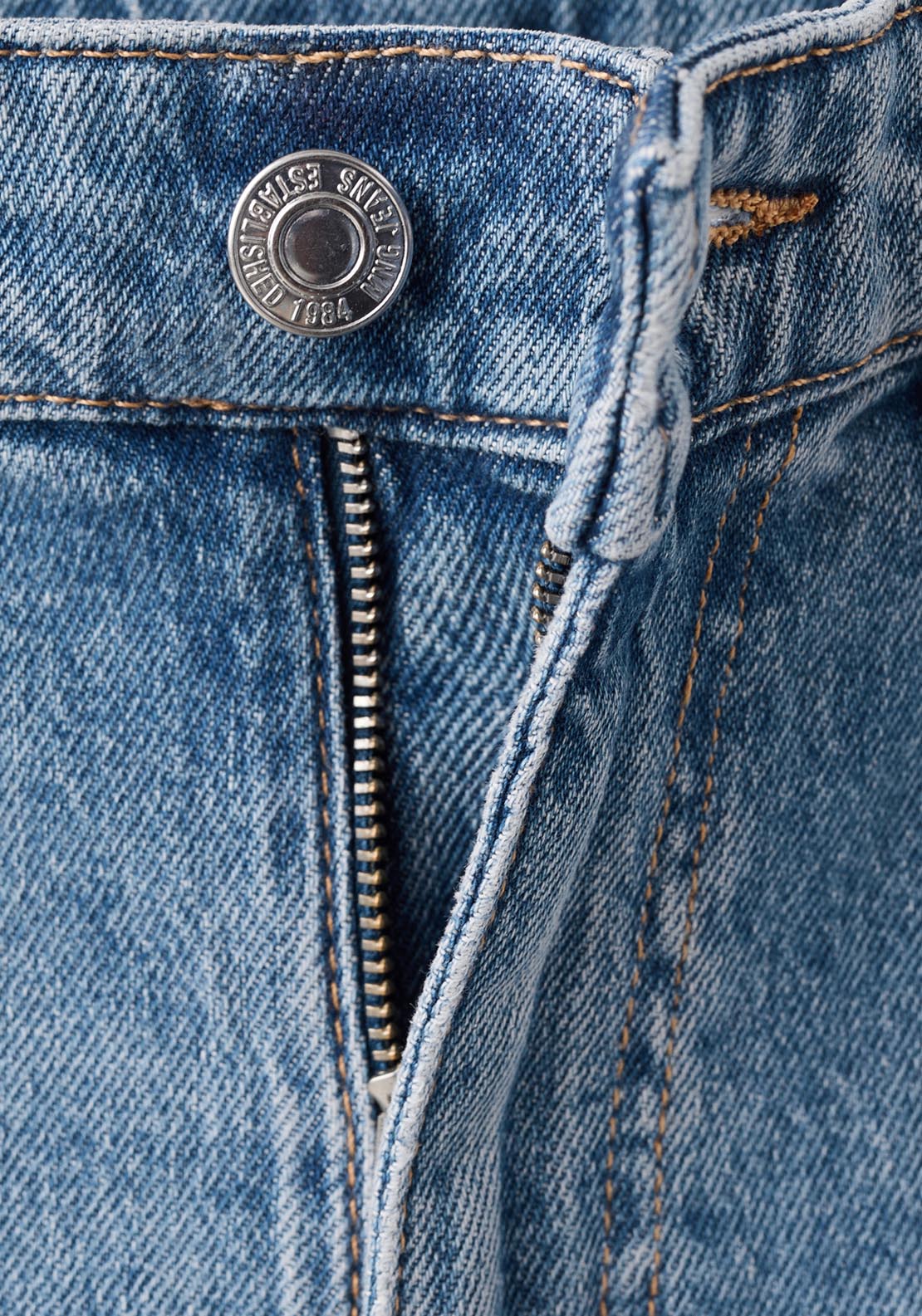 Mango High Rise Comfort Newmom Jeans - Blue 8 Shaws Department Stores