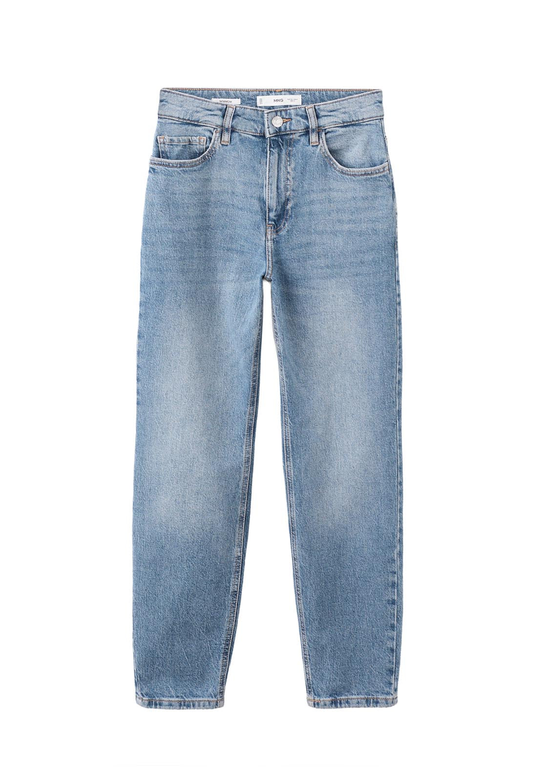 Mango High Rise Comfort Newmom Jeans - Blue 10 Shaws Department Stores