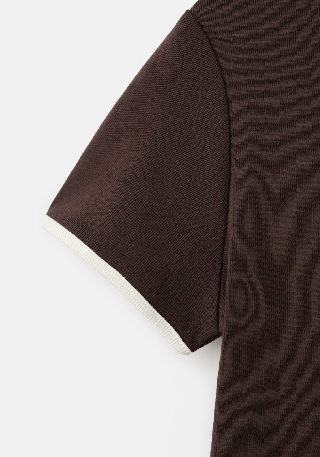 Buttoned Cotton T-Shirt - Brown