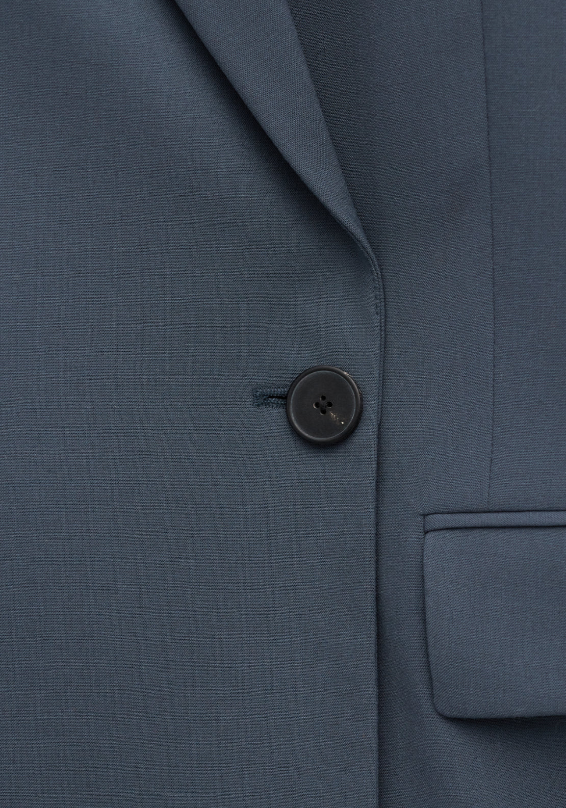 Wool Blend Suit Blazer - Blue
