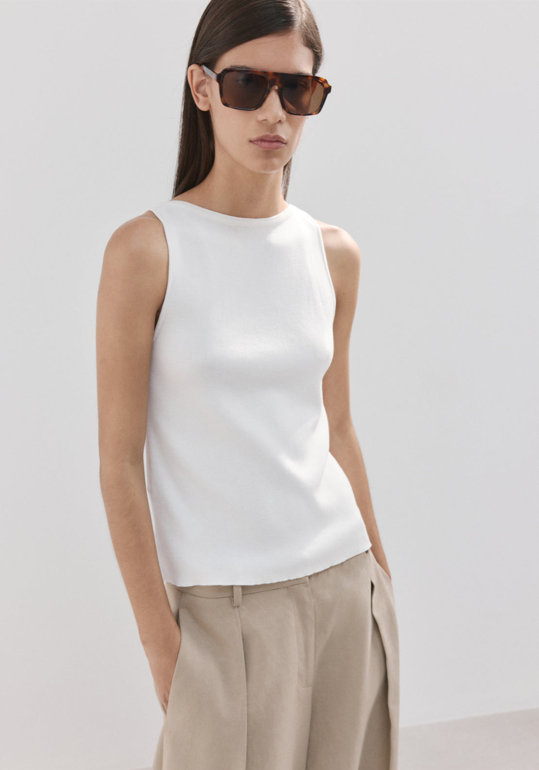 Fine Knit Top - White
