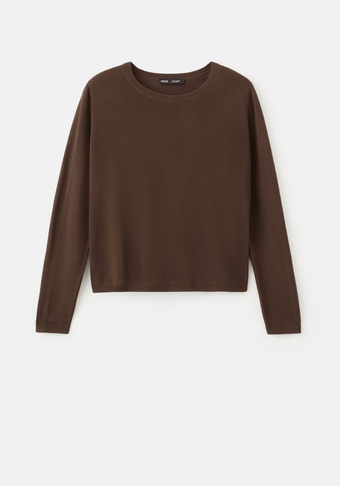 Long Sleeve Knitted Sweater - Brown