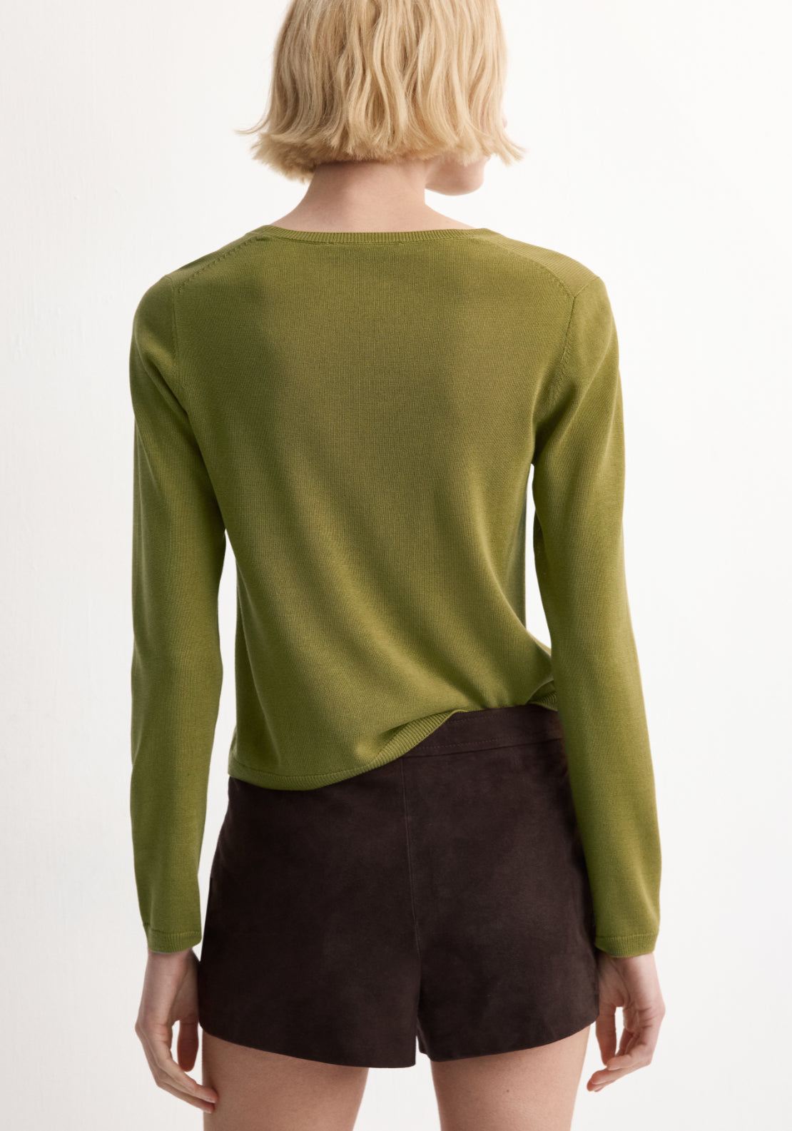 Long Sleeve Knitted Sweater - Green