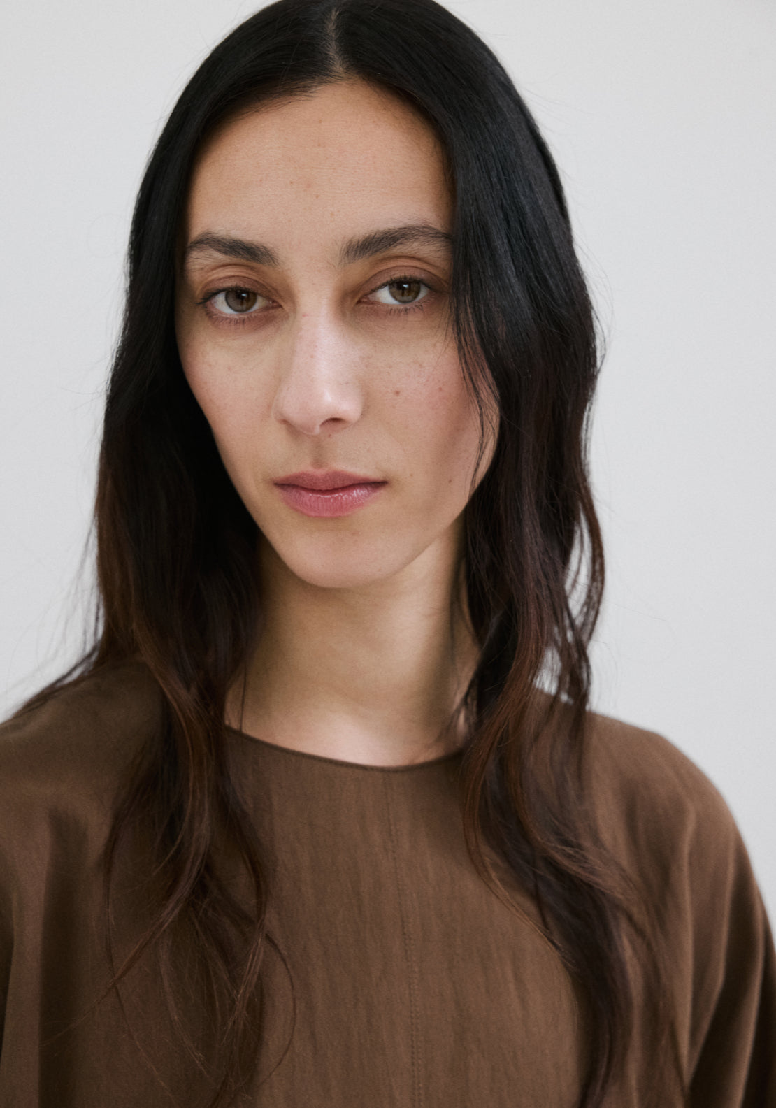 Lyocell Dress With Belt - Brown