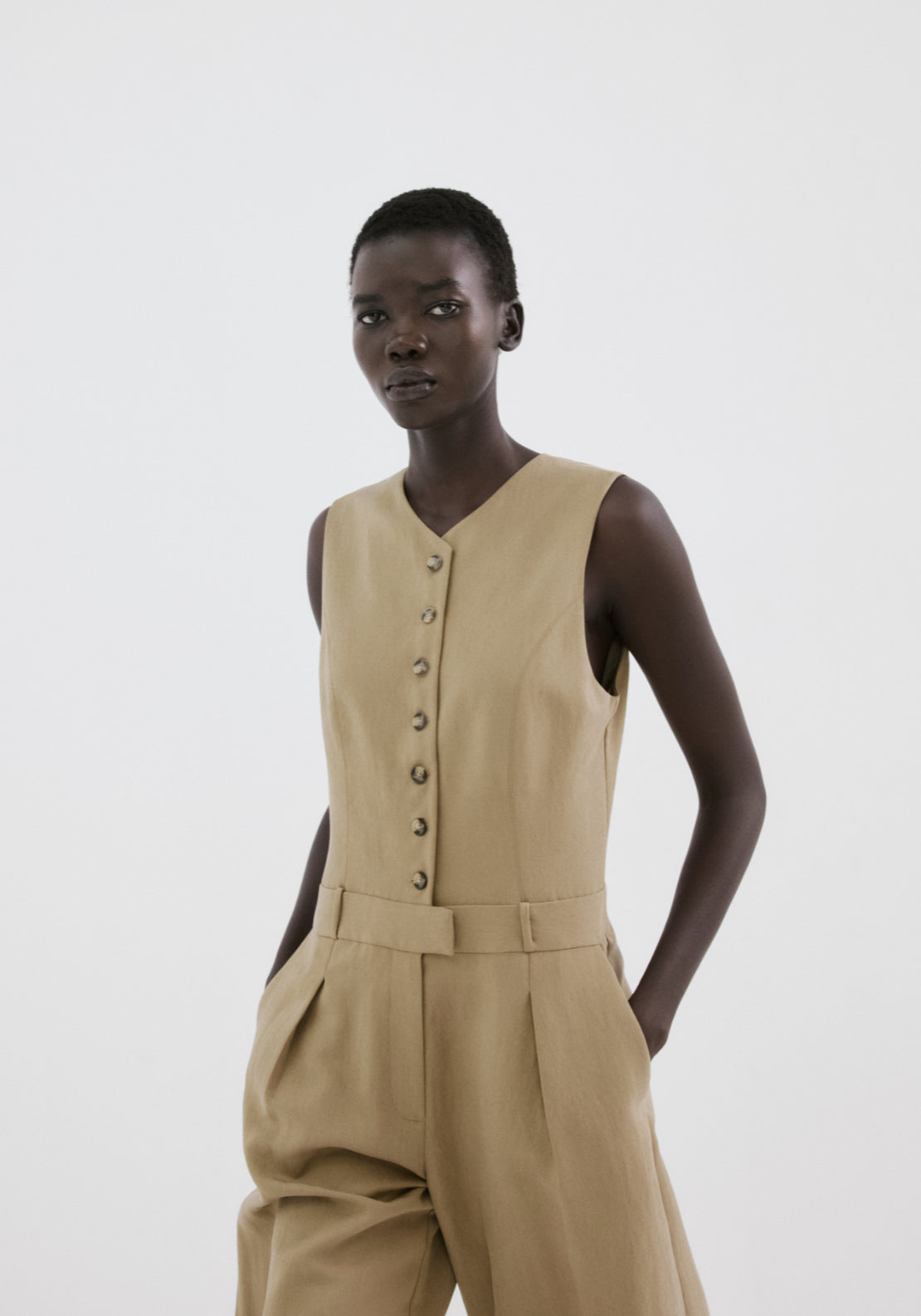 Lyocell Combined Jumpsuit - Green