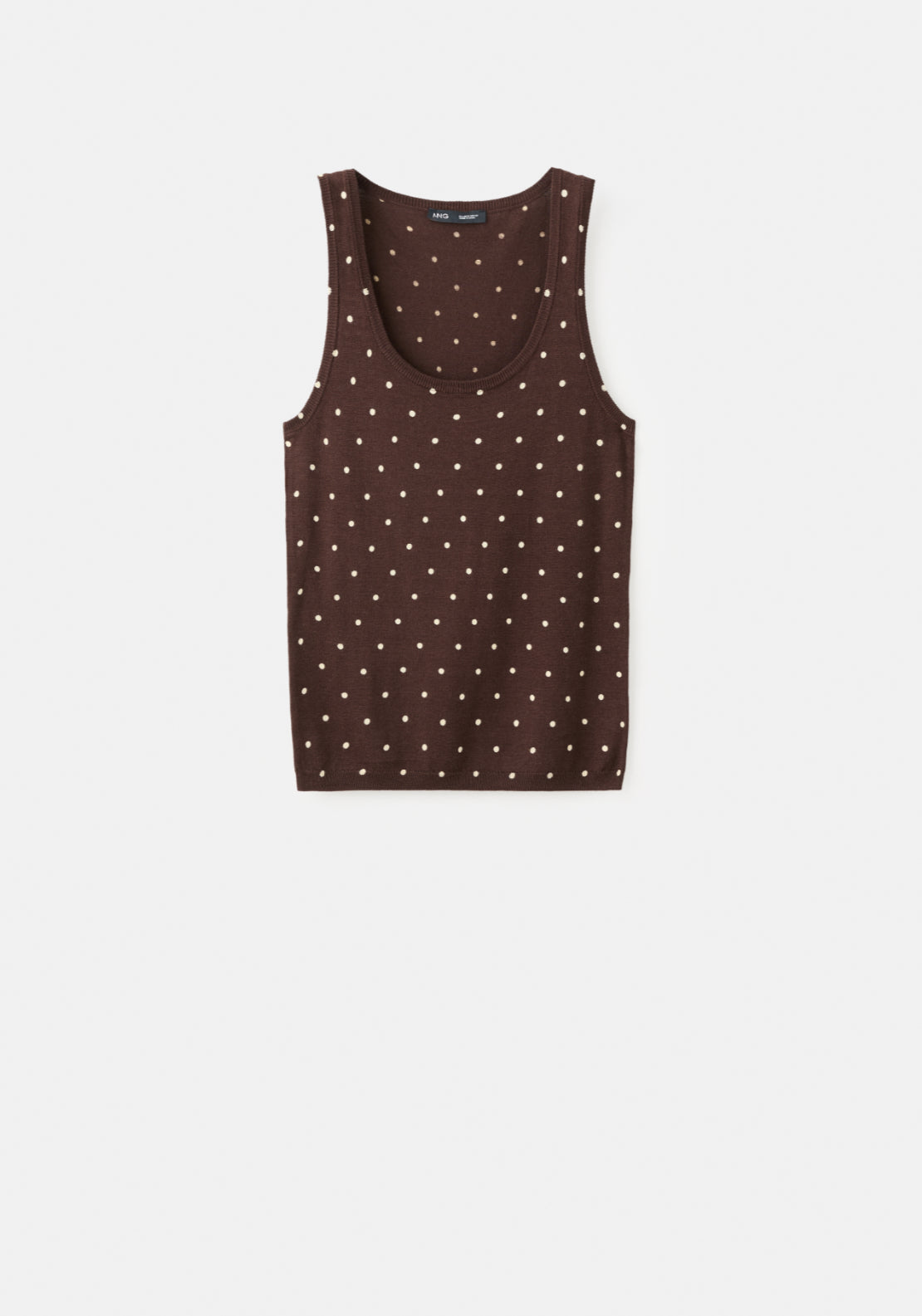 Polka Dot Knitted Top - Brown