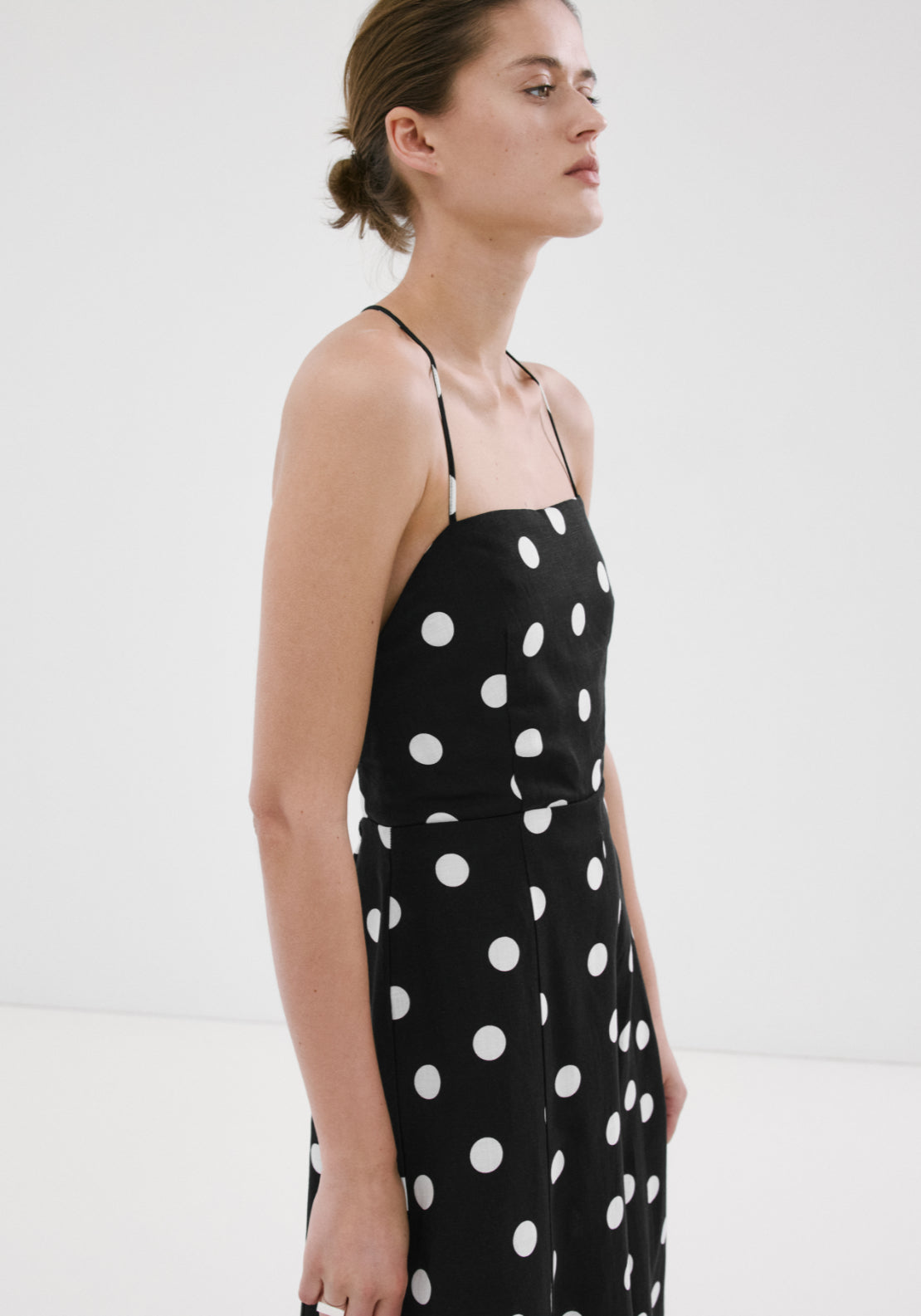 Lyocell Polka Dot Dress - Black