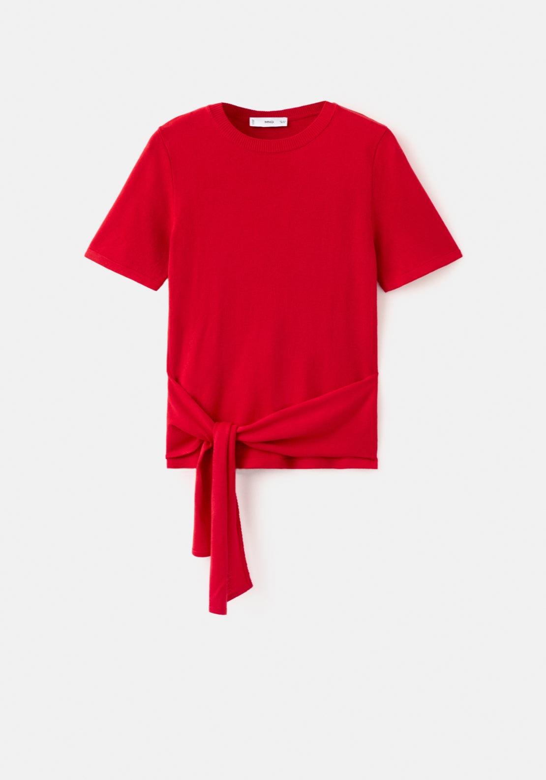 Jumper With Tie Detail - Red