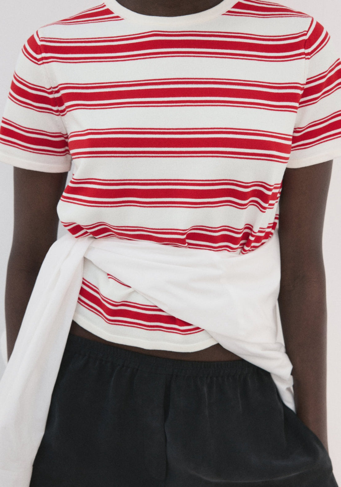 Knit Striped Sweater - Red