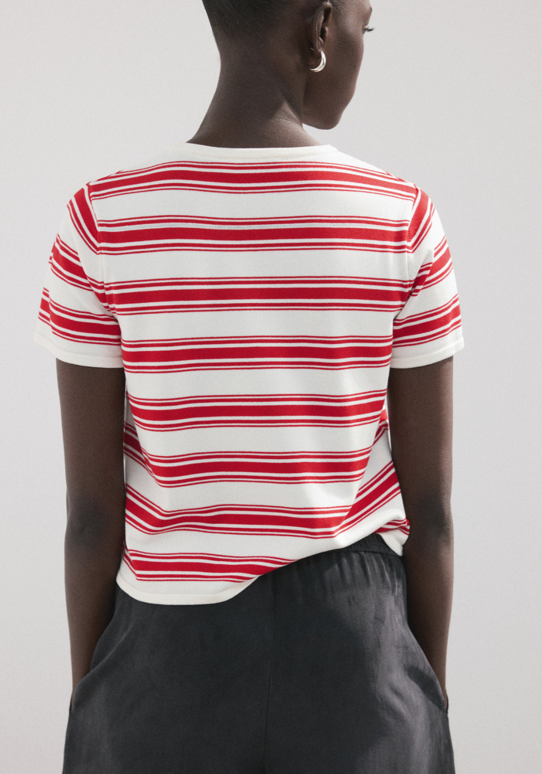 Knit Striped Sweater - Red