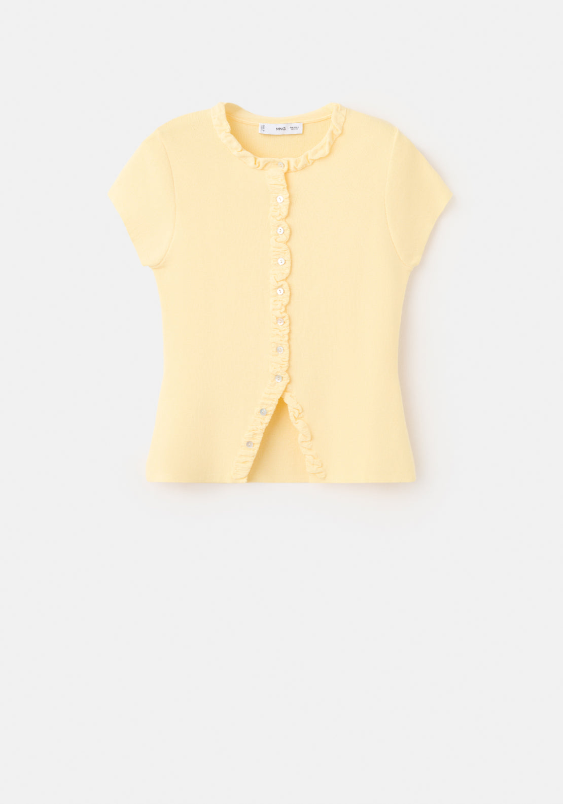 Fine Knit Sweater With Buttons - Yellow