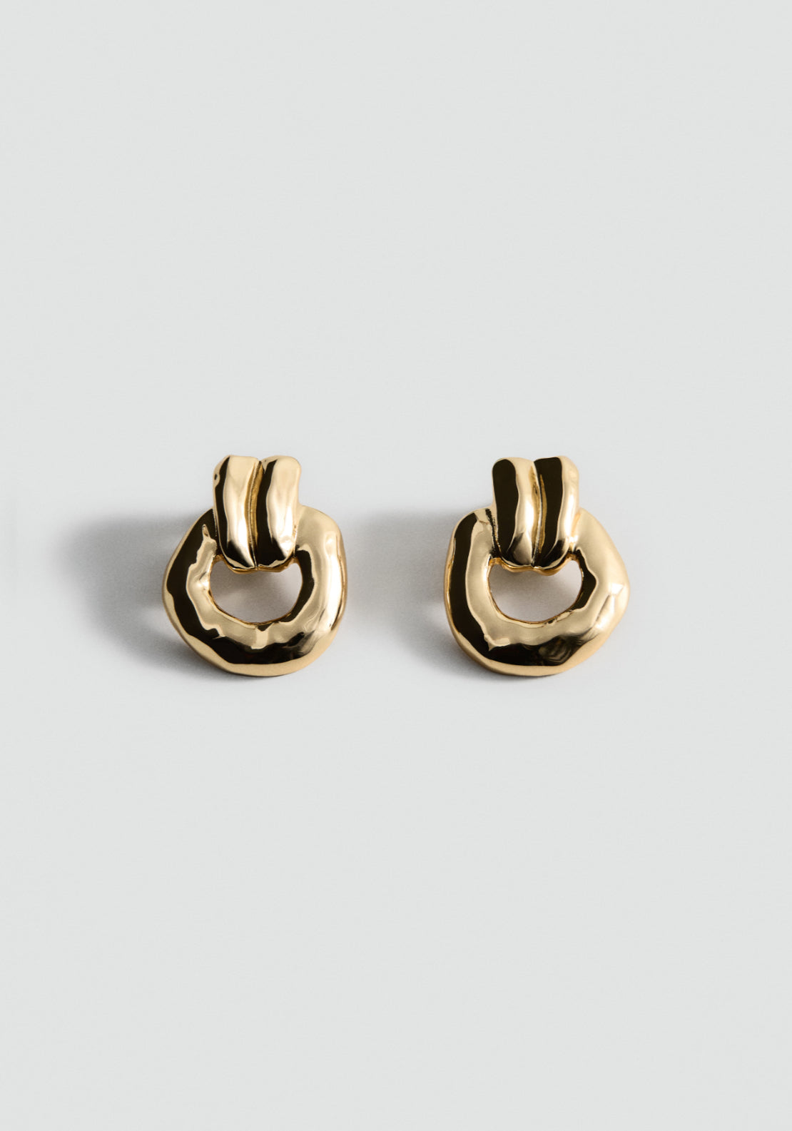 Embossed Hoop Earrings - Gold