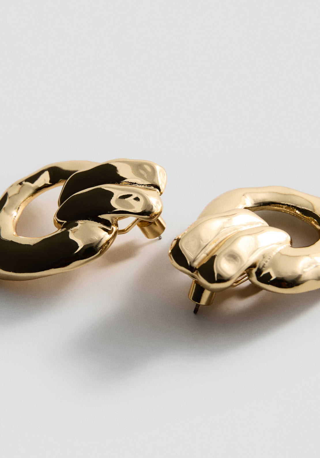 Embossed Hoop Earrings - Gold