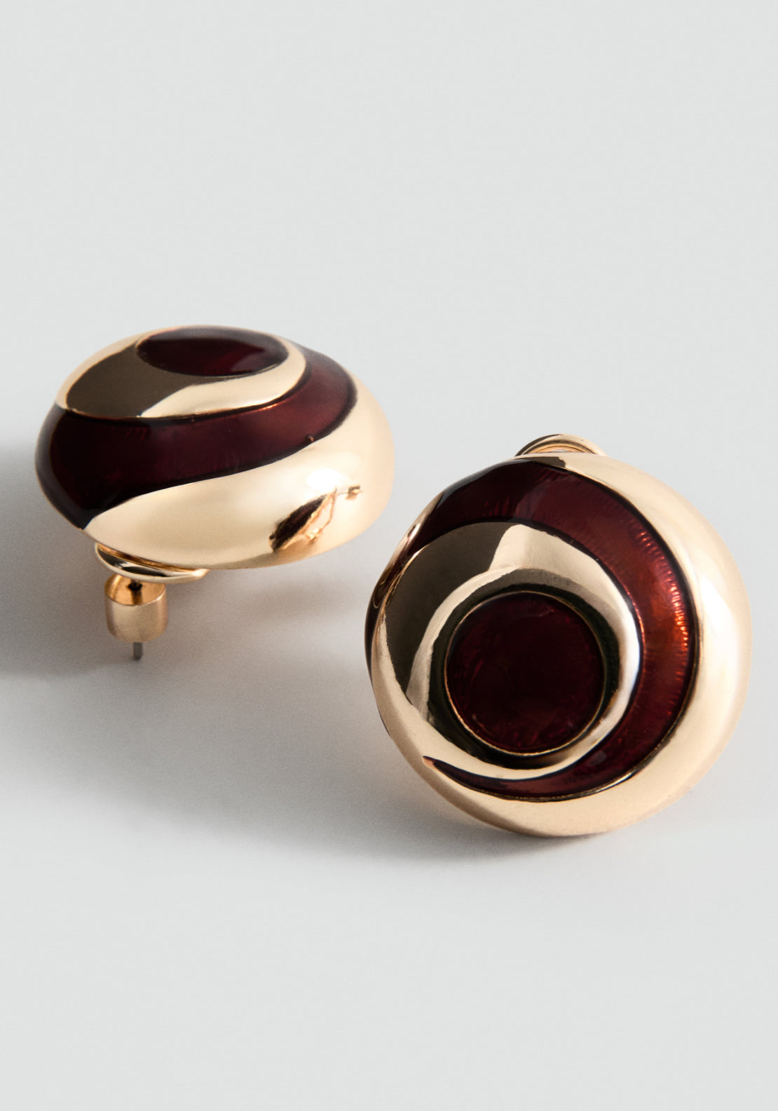 Embossed Spiral Earrings - Gold
