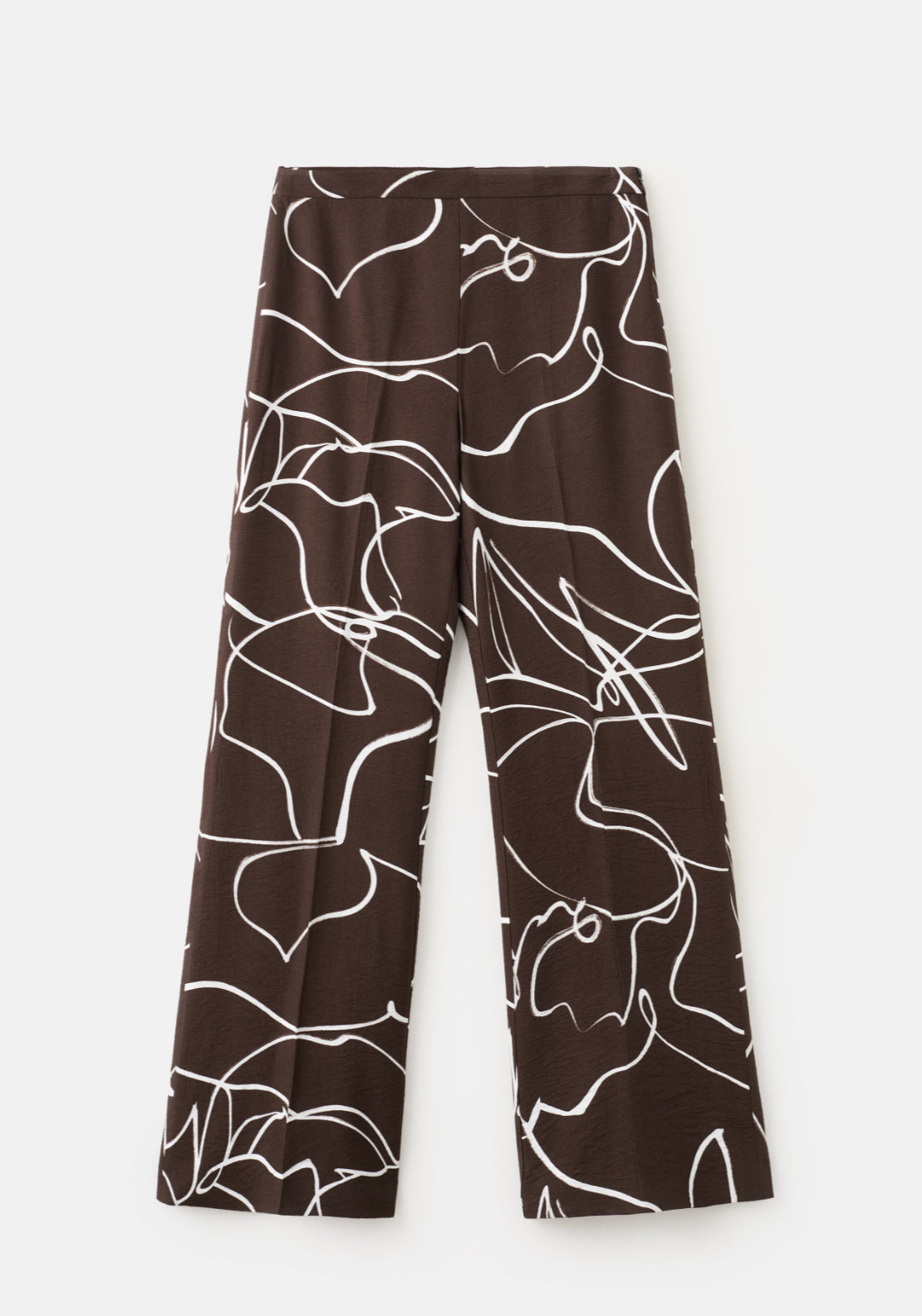 Wide leg printed trousers - Brown