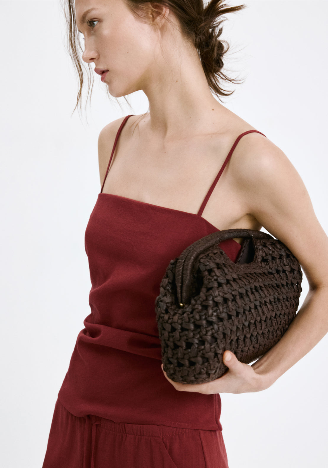 Square Neck Strappy Top - Red
