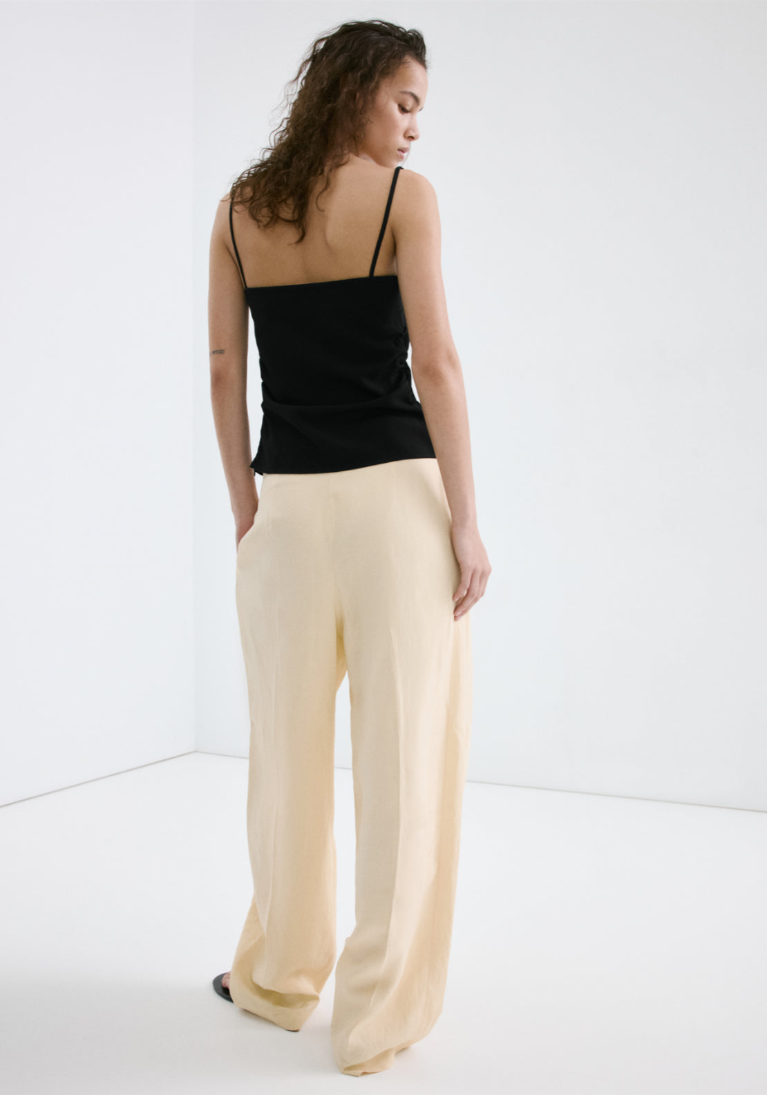 Square Neck Strappy Top - Black