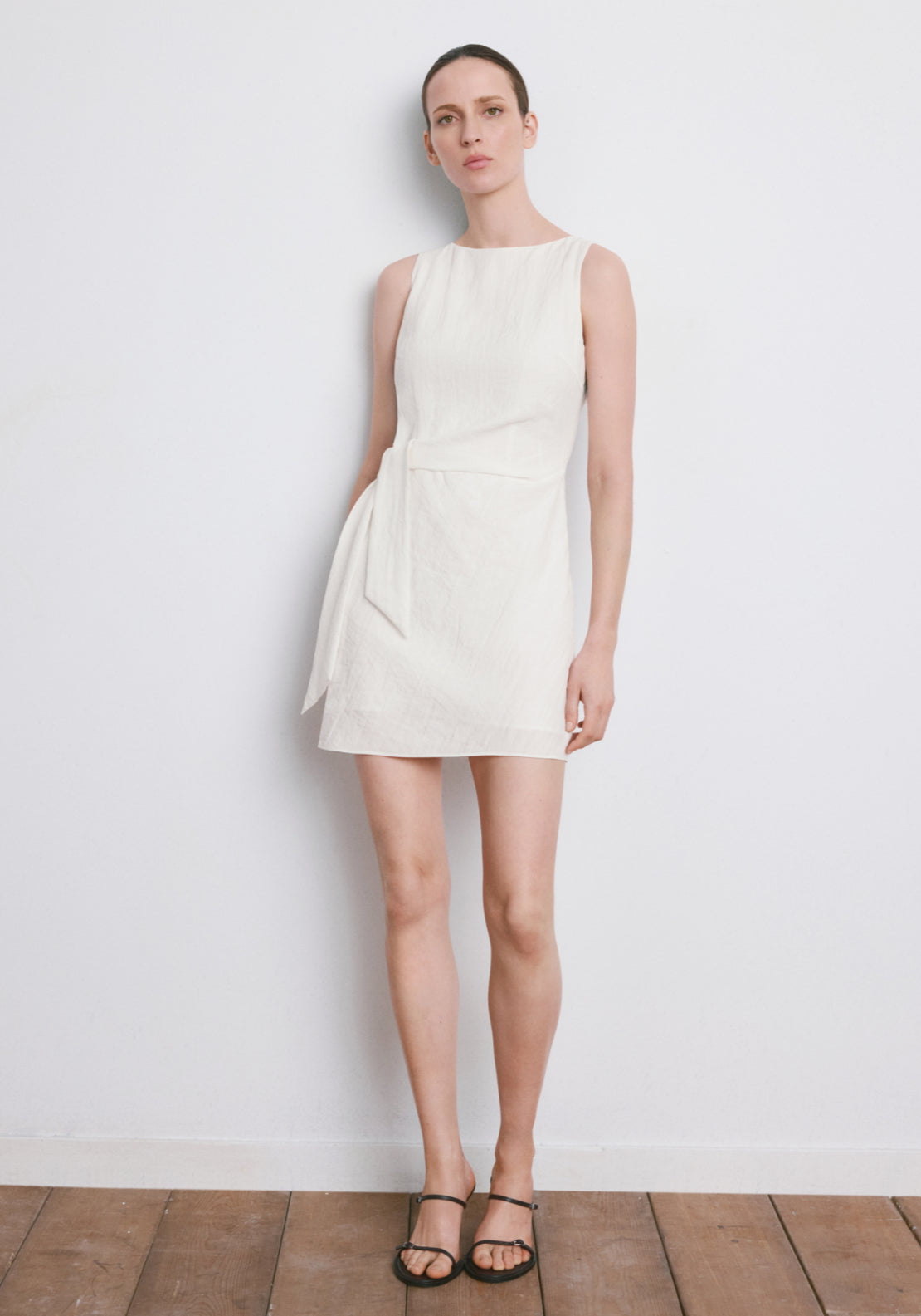 Bow Short Dress - Cream