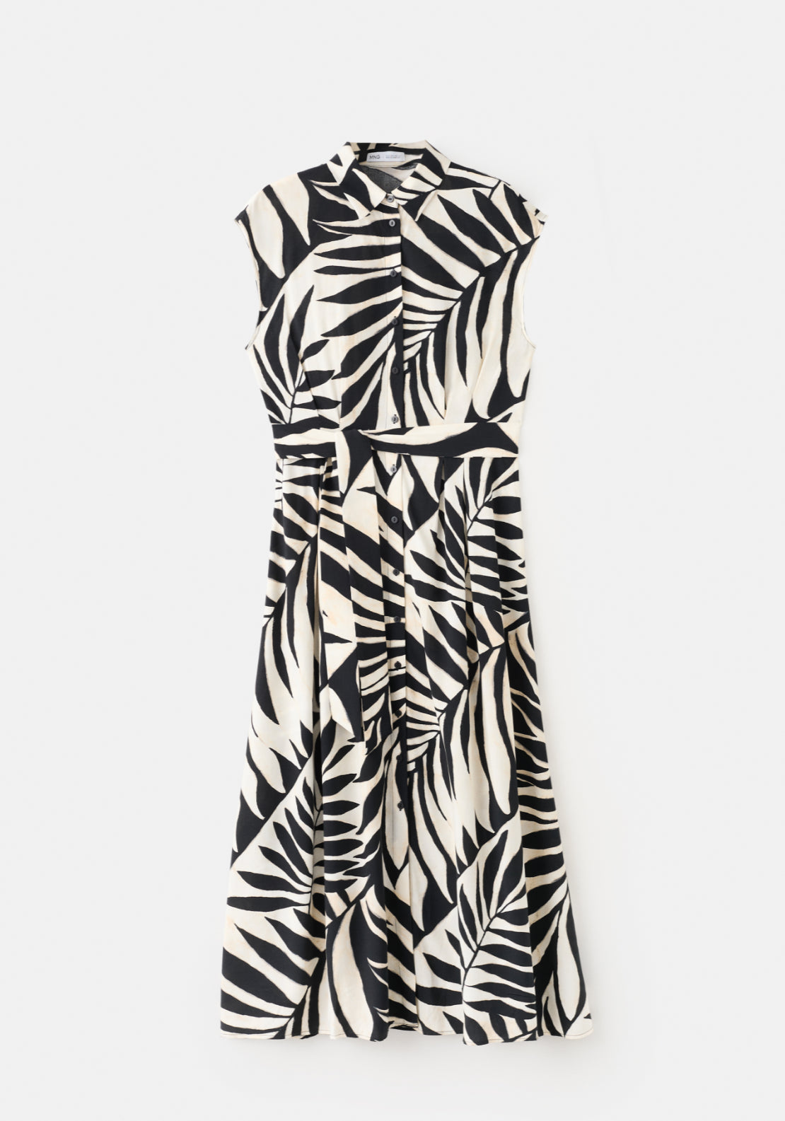 Printed Shirt Dress - Black