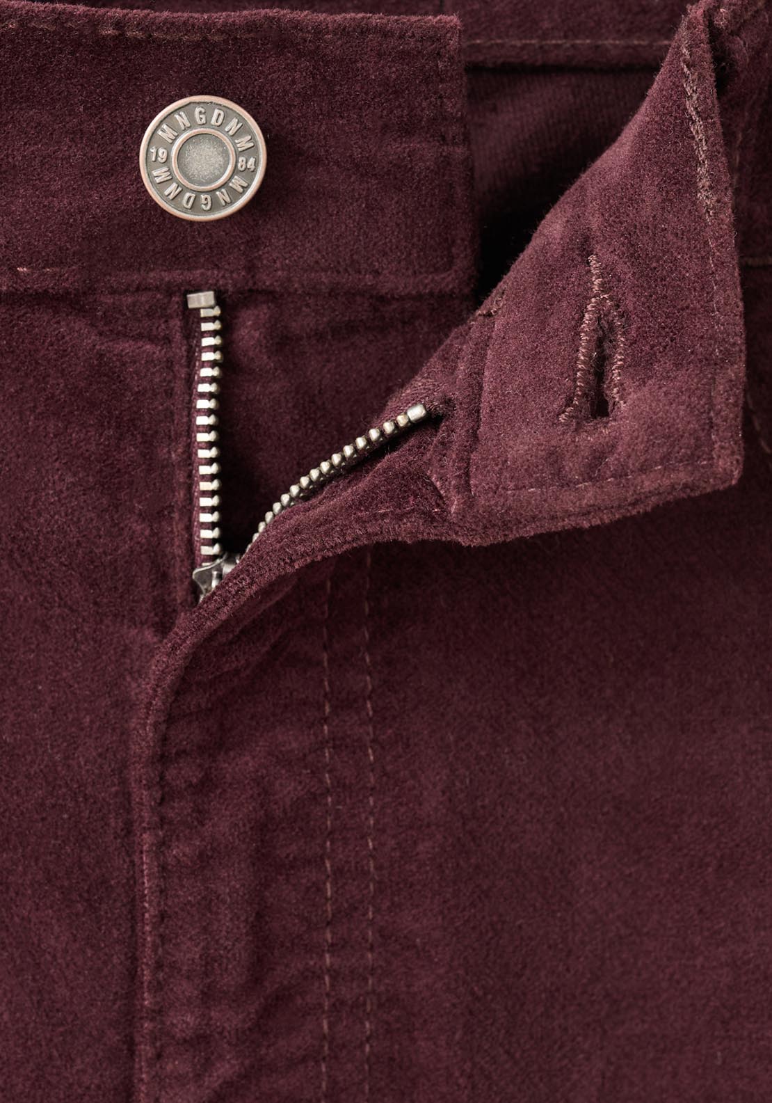Velvet Flared Jeans - Burgundy