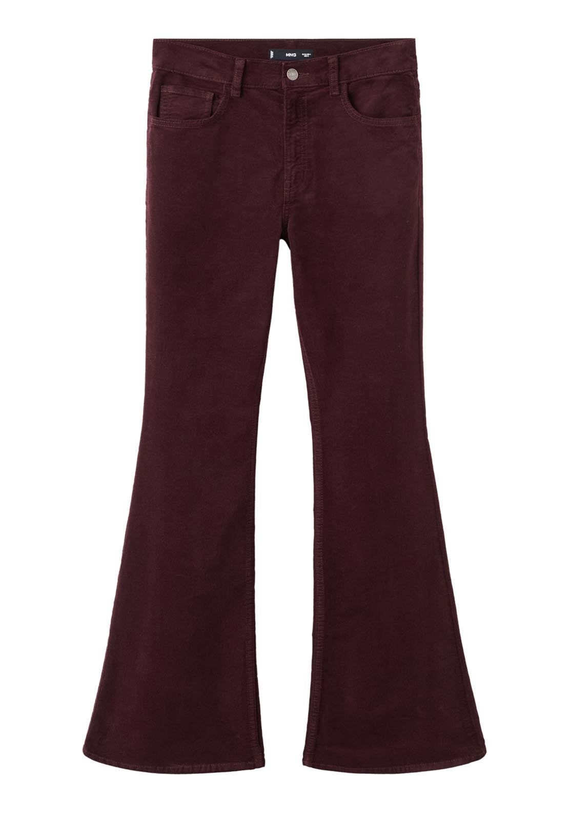 Velvet Flared Jeans - Burgundy