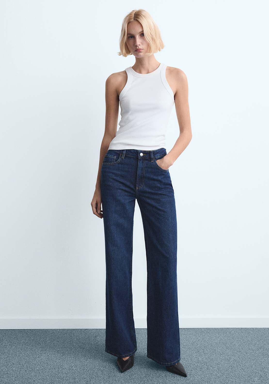 Wide Leg Jeans - Blue