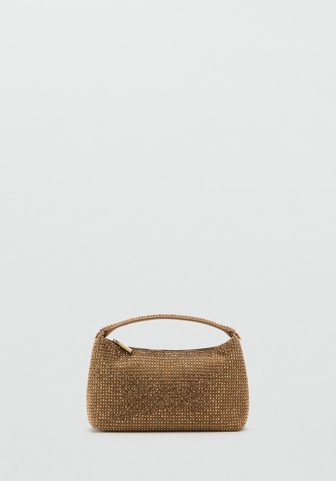 Handbag With Rhinestones - Gold