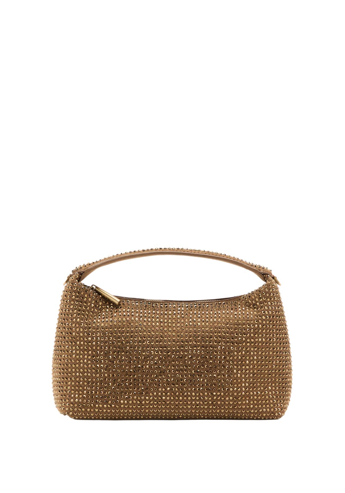 Handbag With Rhinestones - Gold