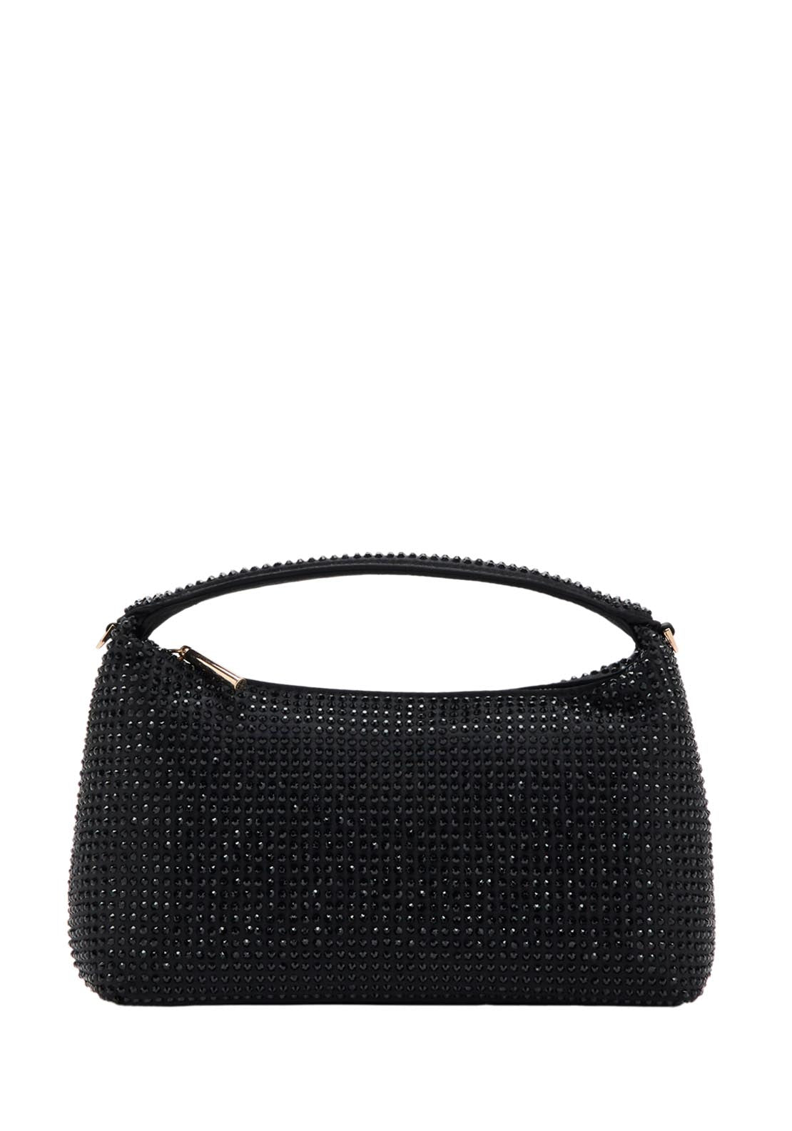 Handbag With Rhinestones - Black