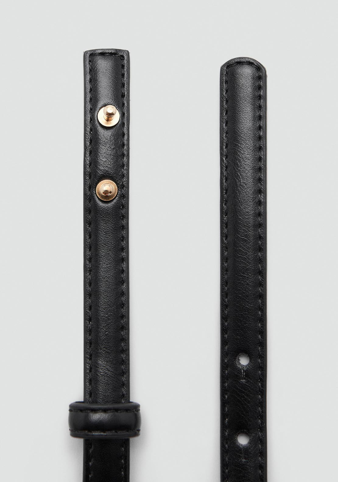 Thin Belt With Metal Detail - Black