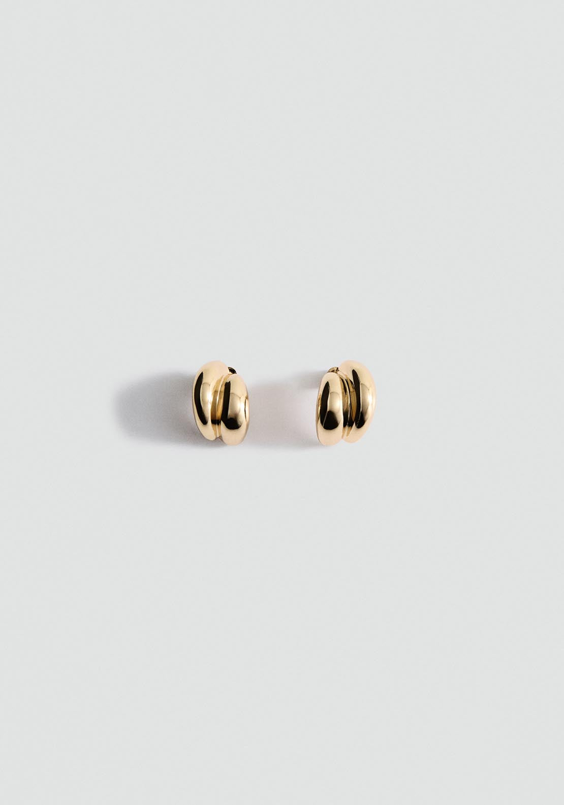 Embossed Semi Hoop Earrings - Gold