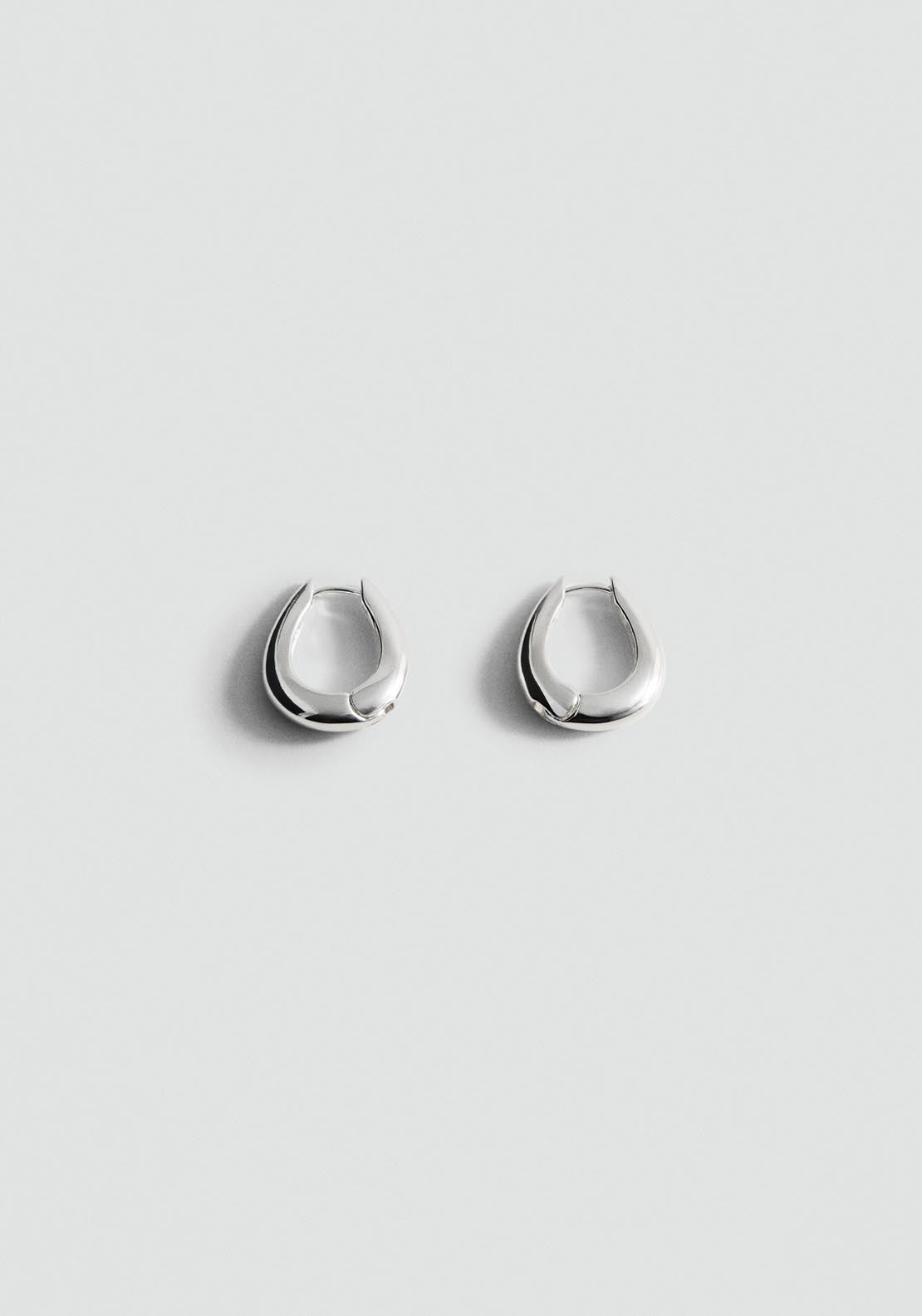Mango Medium Volume Hoop Earrings - Silver 1 Shaws Department Stores