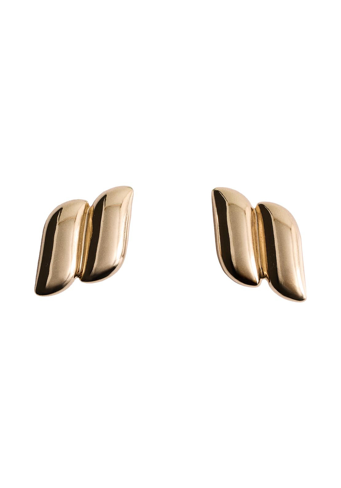 Earrings With Geometric Relief - Gold