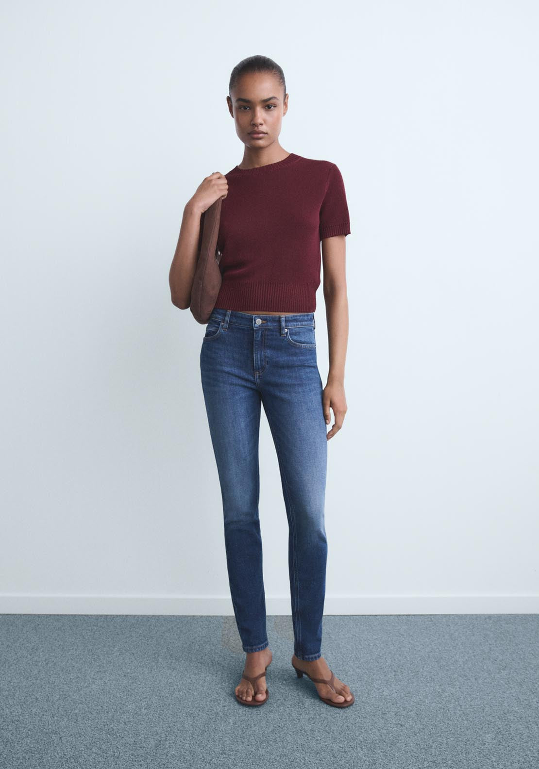 Mid Rise Skinny Jeans - Blue