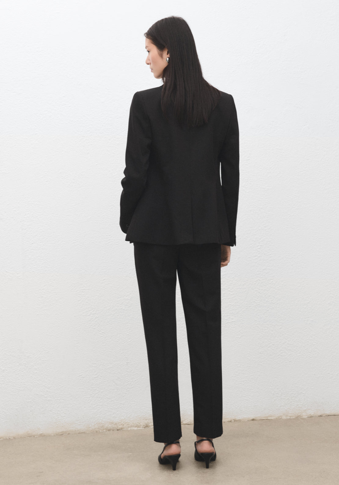 Mango Straight Suit Style Trousers - Black 2 Shaws Department Stores