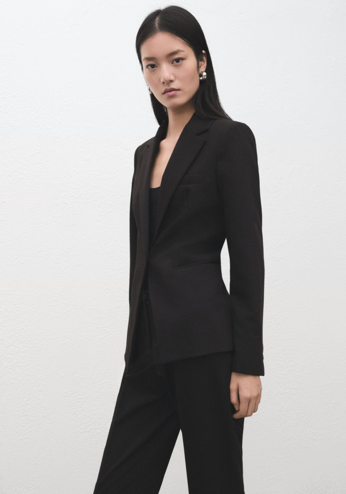 Mango Straight Suit Style Trousers - Black 3 Shaws Department Stores