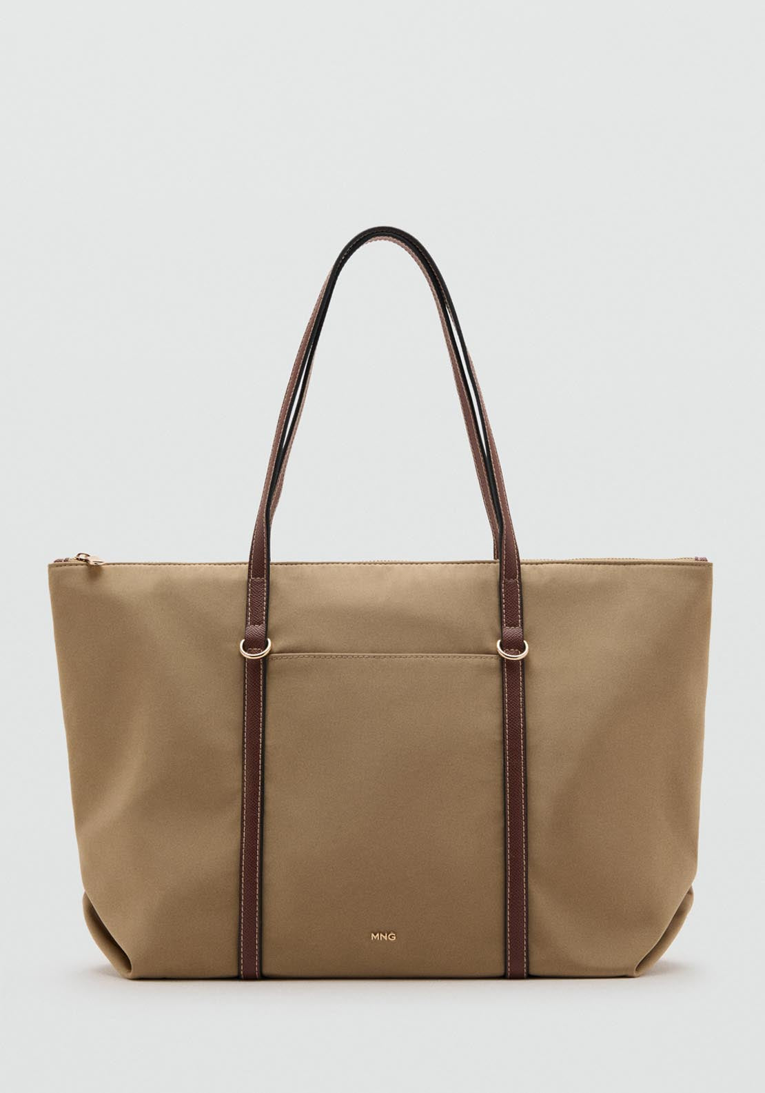 Shopper Bag With Double Handle - Beige