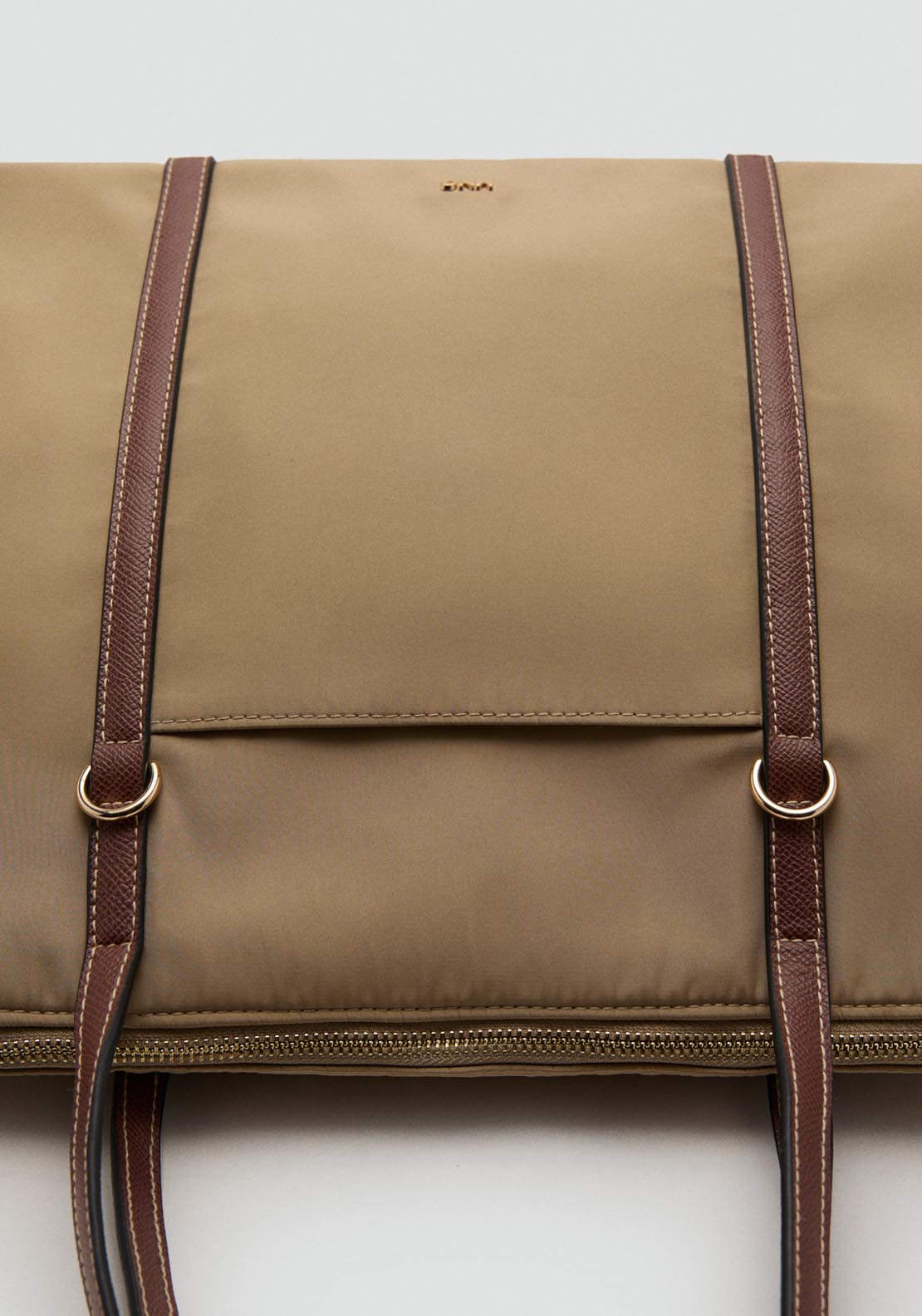 Shopper Bag With Double Handle - Beige