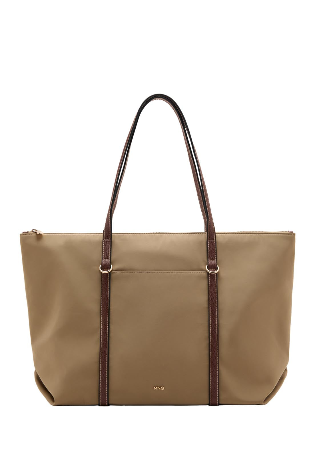 Shopper Bag With Double Handle - Beige